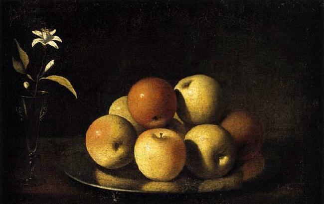 Juan de Zurbaran Still-Life with Plate of Apples and Orange Blossom Sweden oil painting art